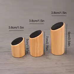 Rustic Solid Wood Jewelry Display Stand Set - 3 - Piece Cylindrical Holder (Black)