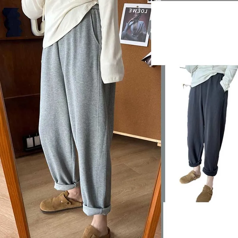 

Fashion Solid Sweatpants 2022 Autumn New Women Trousers Korean Elastic High Waist Harem Pant Pantalones Mujer Verano