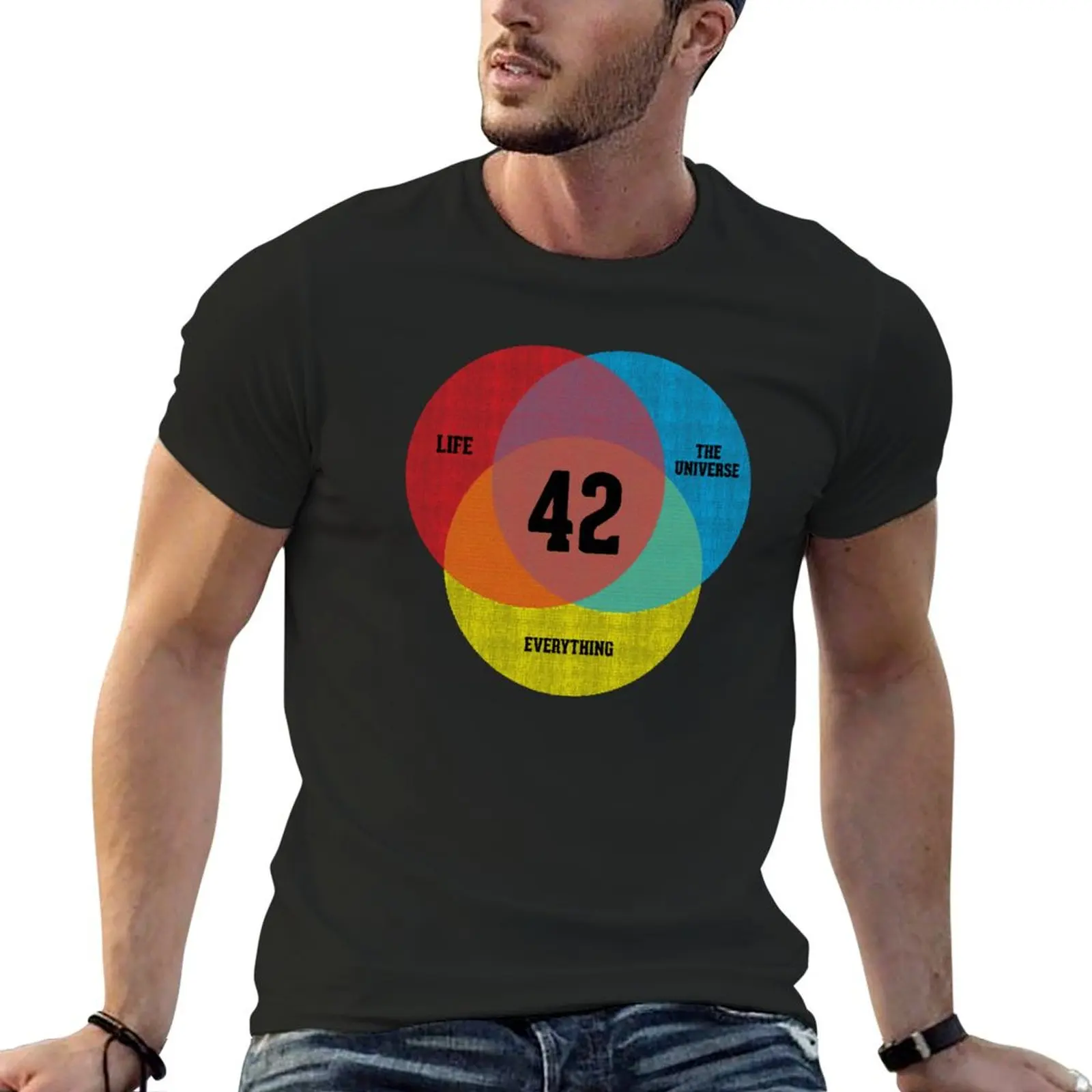

Venn Diagram Life, the Universe & Everything T-shirt blanks summer top mens graphic t-shirts hip hop