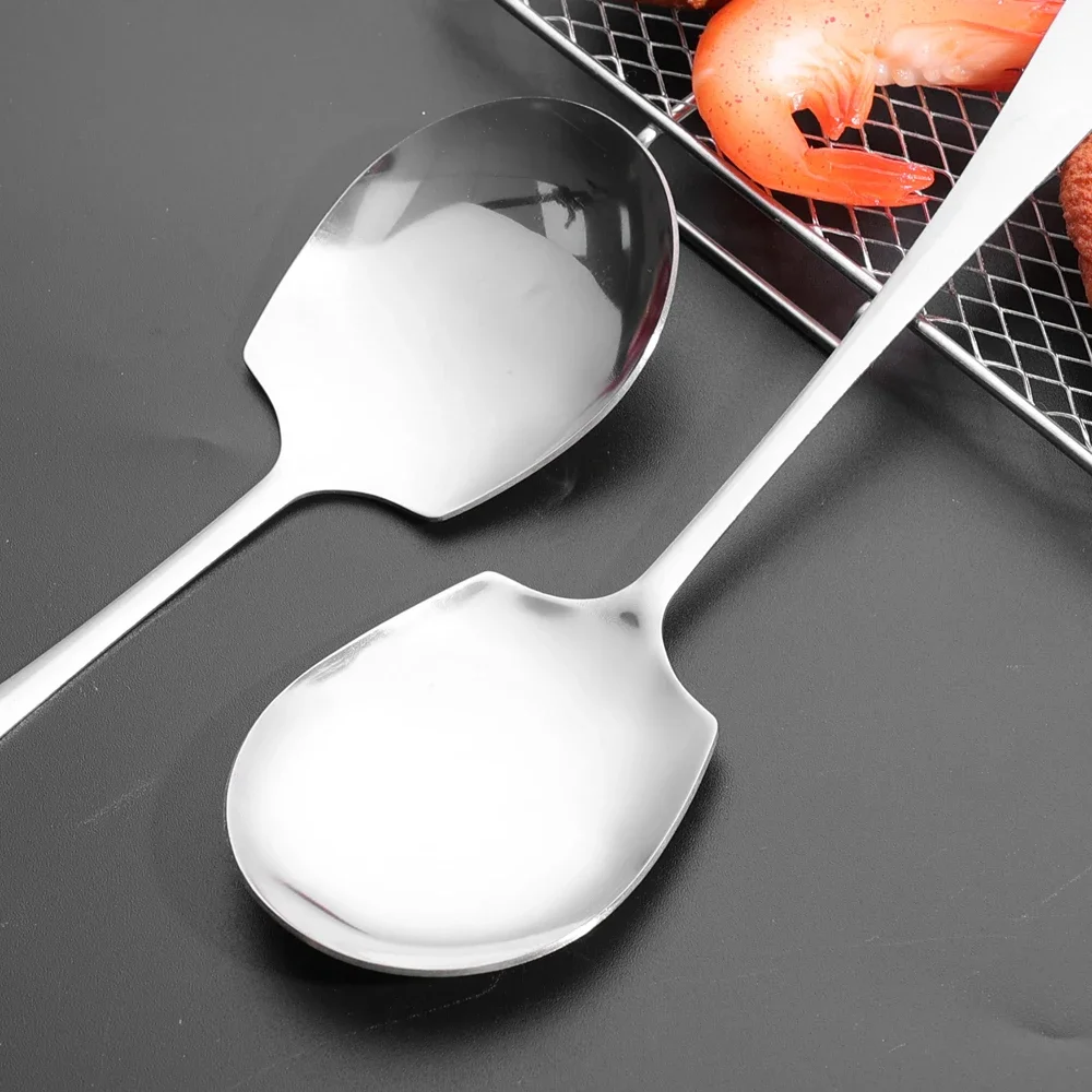 Description Picture 6 of itemLarg Spoon Long Handle Spoons Kitchen Dinner Dish Soup Rice Western Restaurant Bar Public Scoop Stainless Steel Round Head Ladle