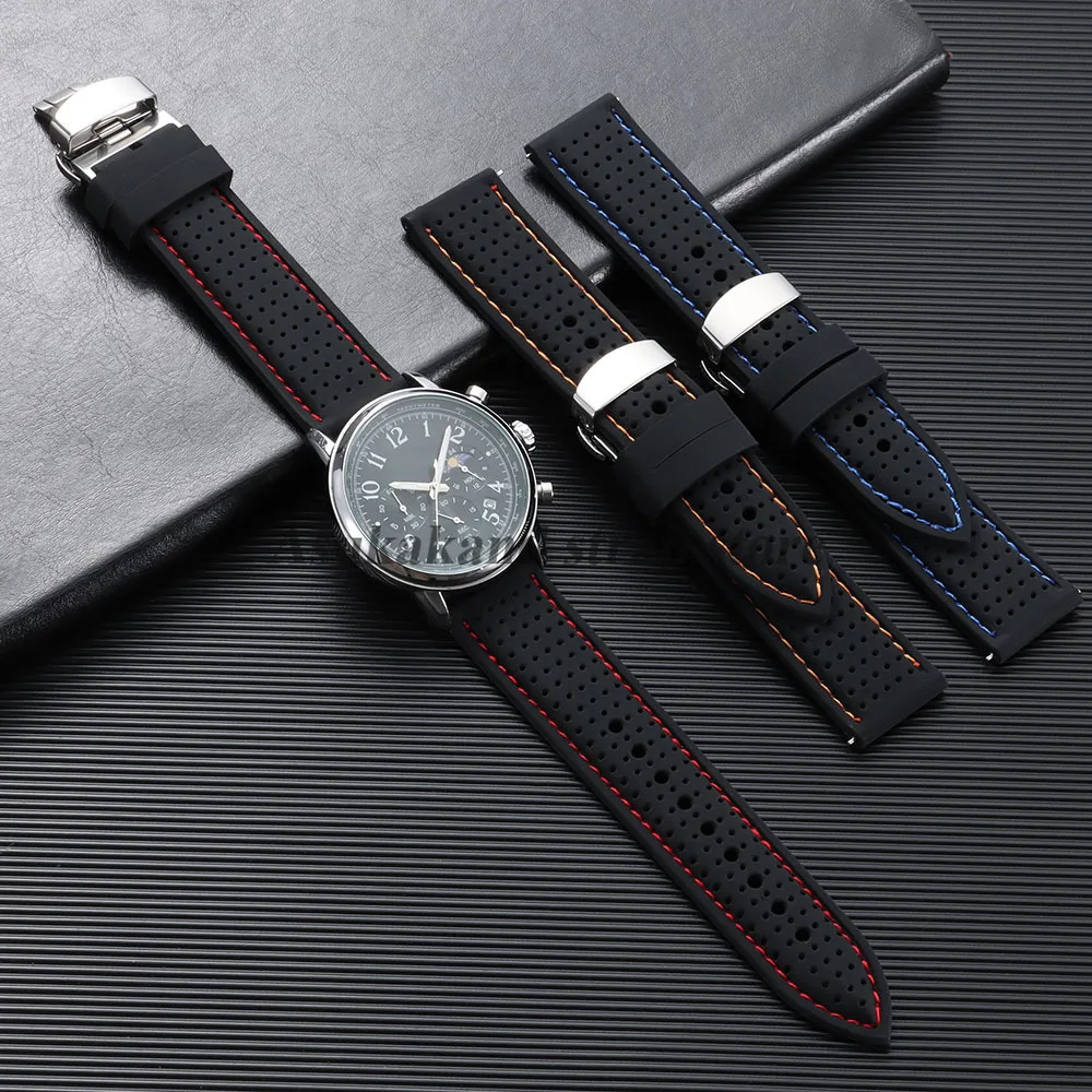 Breathable Silicone Watch Band with Butterfly Buckle
