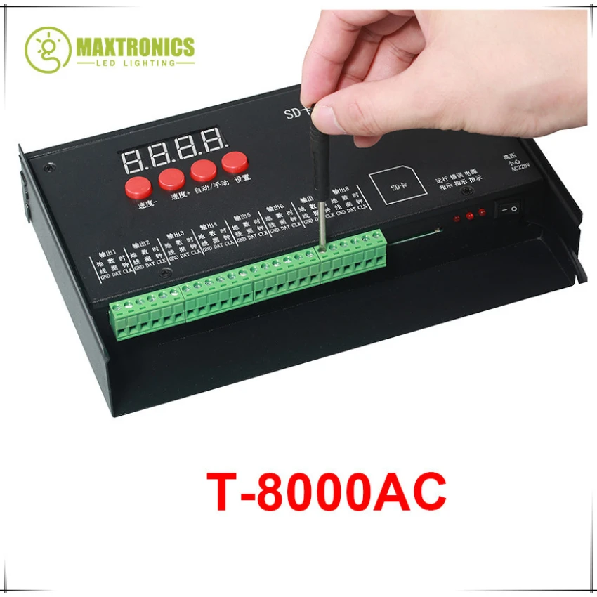 T8000 AC110V-240V sd cartão led controlador de