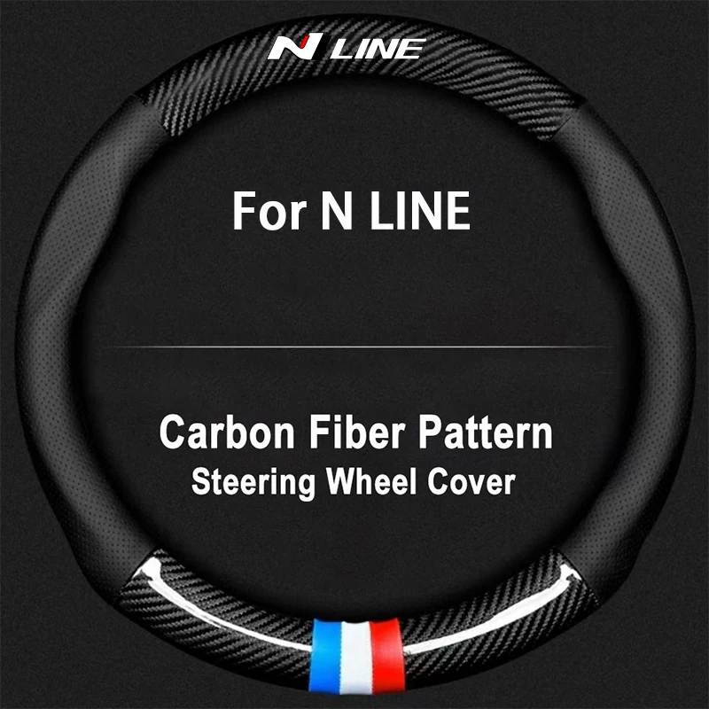 CarSteeringWheelCoverCarbonFiberSteeringCoversforHyundaiNLineSonataElantraVeloster