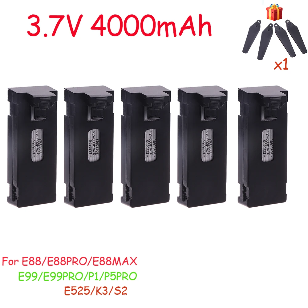 S65ea382460d940339cc96e9c57920d79s 3.7V 4000mAh Rechargeable Li-ion Battery For RC Drone E88 E88PRO E99 P1 K3 P10 A13 S98 E525 RC Quadcopter Parts Battery 1-10pcs