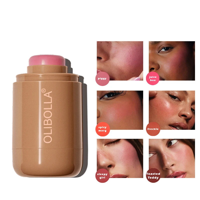 Blush Stick Facial Blusher Magic 3-in-1 Cheek Lip Tinted Moistured Silky Brighten Cream Blusher Cosmetics Tubes Matte Contour