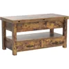 Coffee table lift top, multifunctional convertible coffee table with drawers and hidden compartments, rustic brown 5