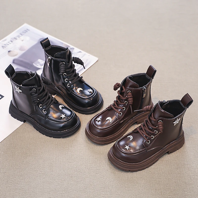 Girls Non Slip Ankle Boots Breathable Lining Kpop Style