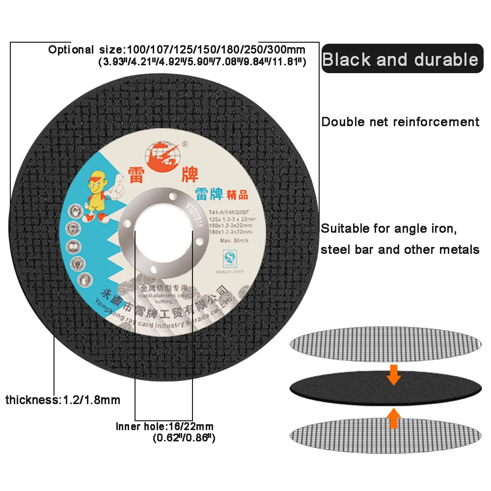 Disques de Coupe en Métal et Inox Disque de meulage pour métaux, 75/125/125/150/180/250/300mm, roue de coupe en résine, pour meuleuse d'angle, lame ultra-fine pour métal, fer, acier inoxydable