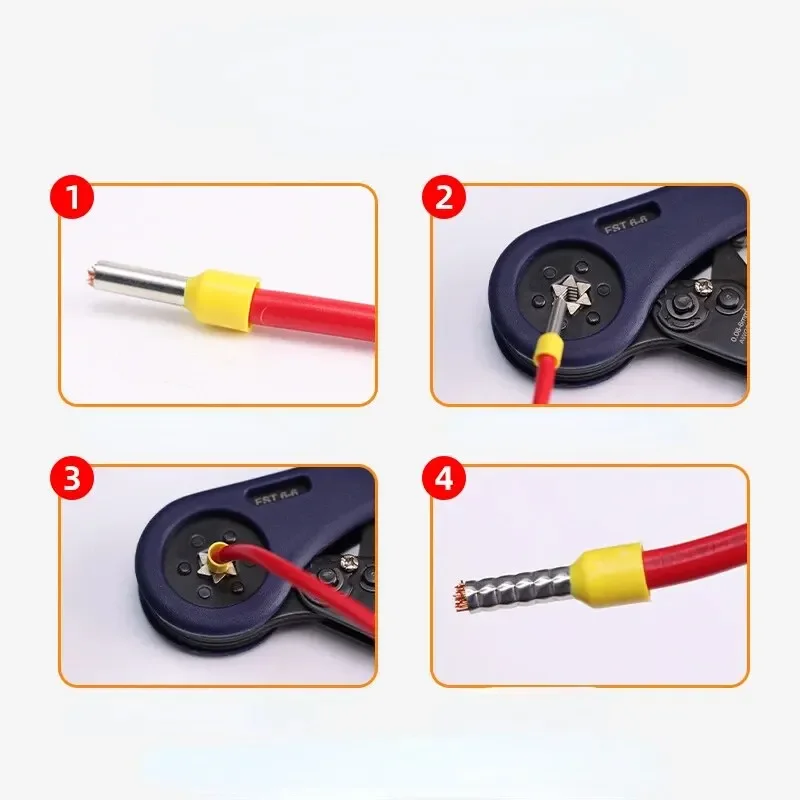 1set European Tube Type Terminal Crimping Pliers Multi-function Ratchet Crimping Pliers Cold Press Kits
