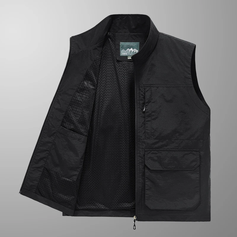thumbnail image 1 of Chaleco de caza y pesca a prueba de viento para hombre, chaqueta sin mangas con cuello levantado para primavera y otoño, ropa, chaleco, 2024, 1 of 5