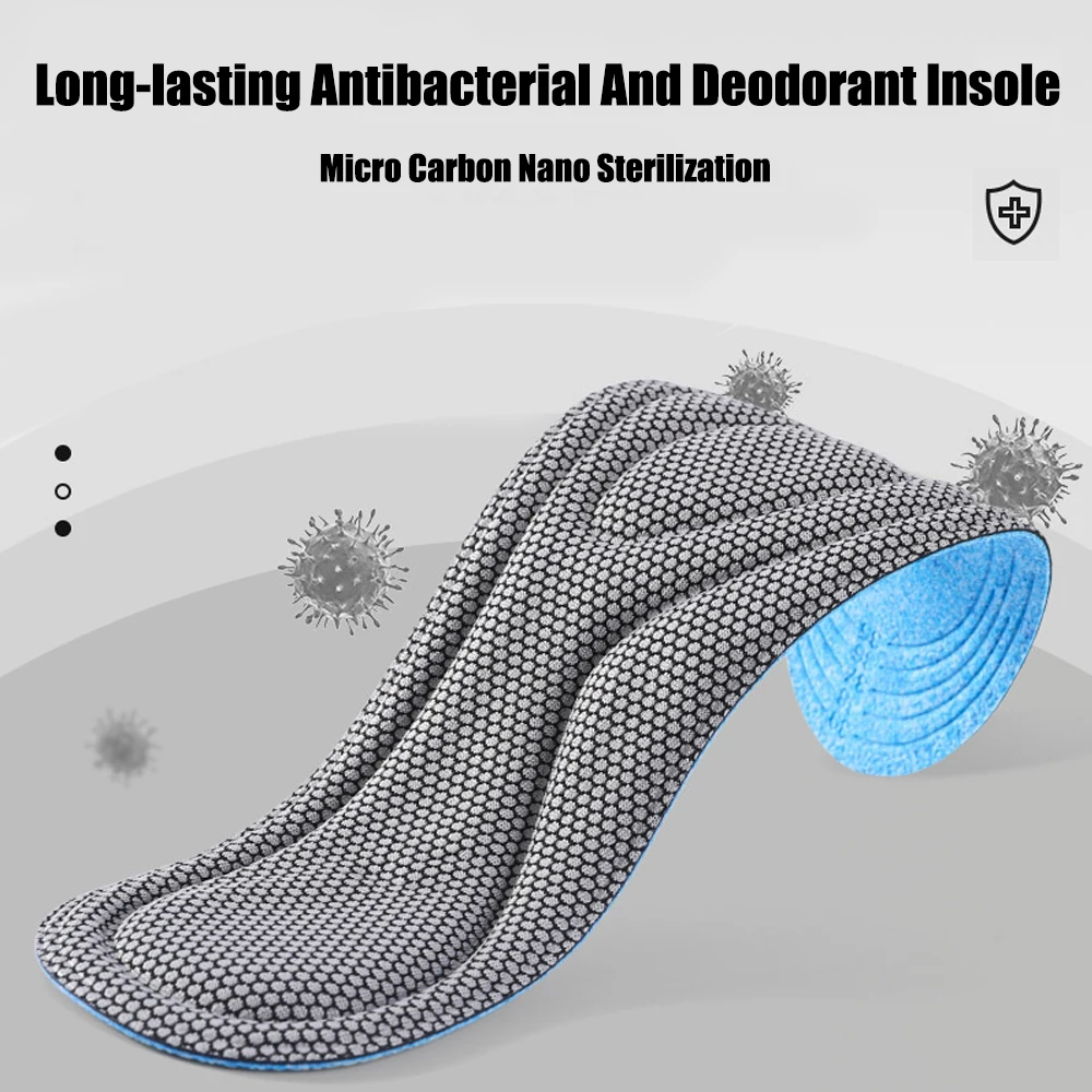 2/4Pcs Memory Foam Insoles Men Women Nano Antibacterial Massage Sport Pads Feet Orthopedic Cushion Running Shoe Sole_voghion.com