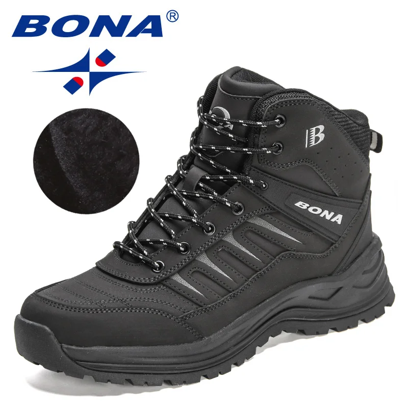 Snow Boots Winter Men Plush Action Leather Super Warm Ankle Outdoor Hiking