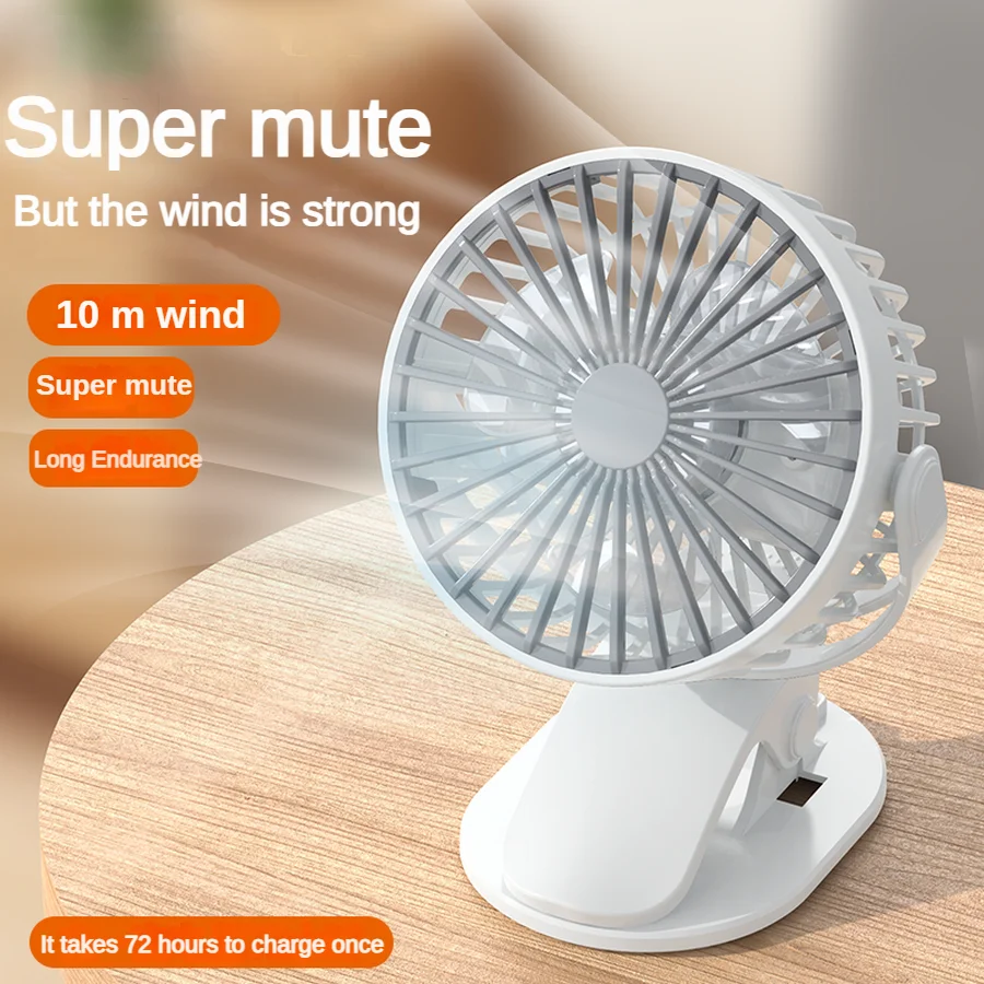 Electric Mini Hand Clip Fan USB Rechargeable Table Fan Clip-on Type Portable Mini Desk fans Air Conditioner Hanging Fan Bedroom 5