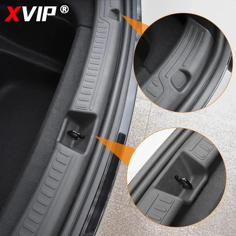 XVIP TPE 트렁크 펜더 보호, 테슬라 모델 Y 2021-23 용, 문턱 충돌 방지 스티커, 스크래치 방지 매트, ABS 사이드 코너 패드