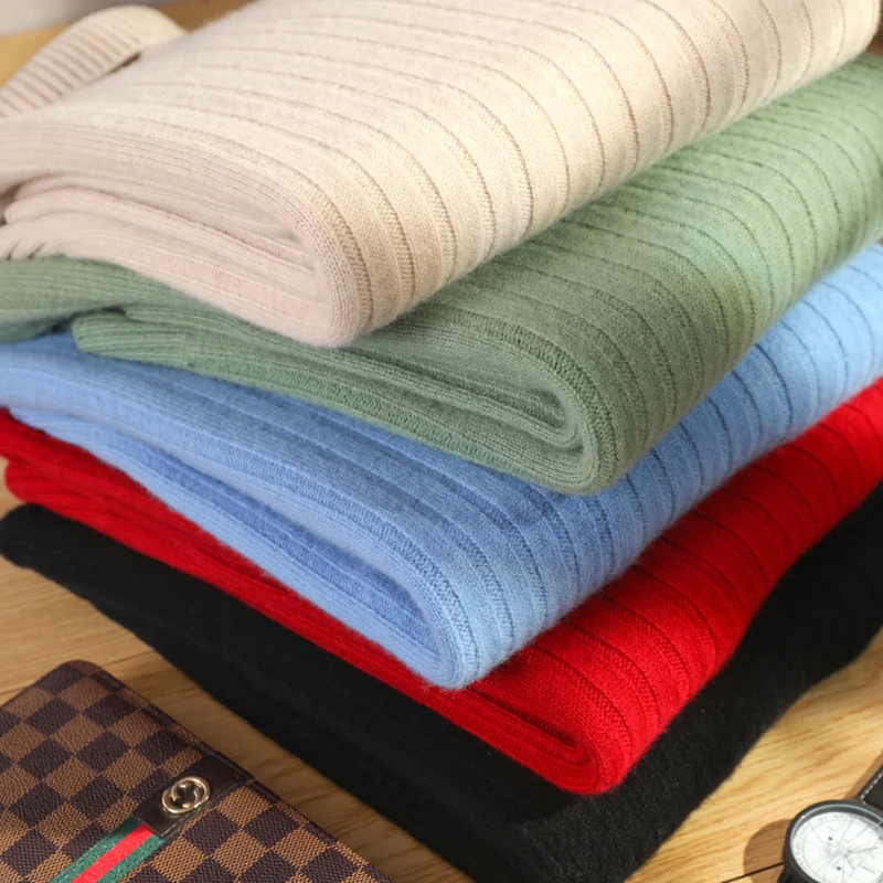 Men's Sweater Autumn and Winter New Cashmere Sweater 100% Pure Wool Knitting Sweater Fashion High Lapel Pullover Top