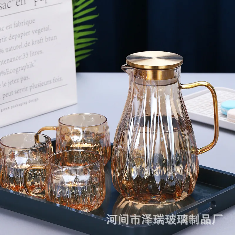 1 Set Of Glass Teapot And Cold Water Pitcher With Big Capacity For Tea  Brewing, Including Anti-explosion And High Temperature Resistant Glass  Water Cups, Suitable For Living Room