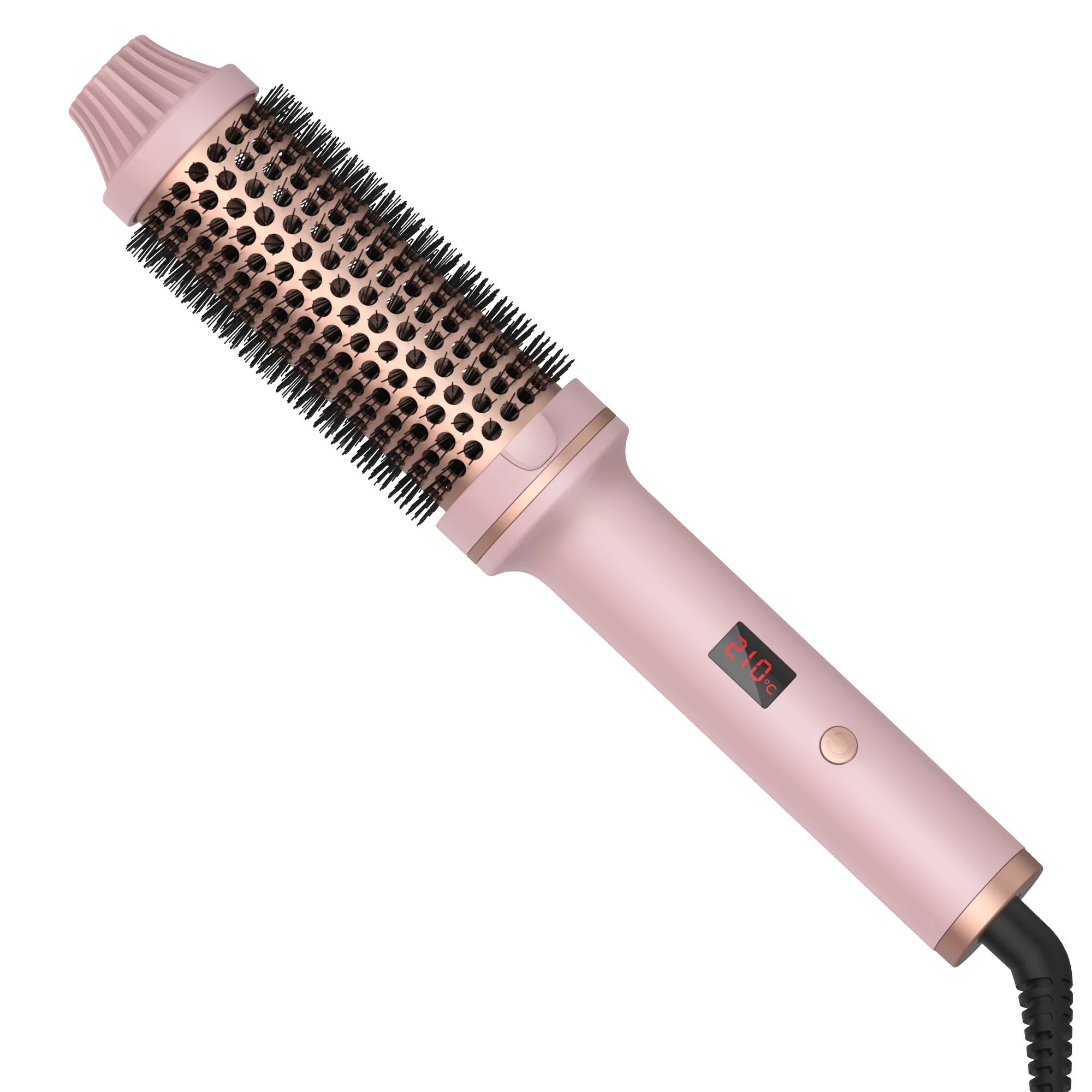 Escova Redonda Aquecida para Viagens, Ceramic Curling Iron, Volumizing Comb, Aquecimento Térmico, 1.5"