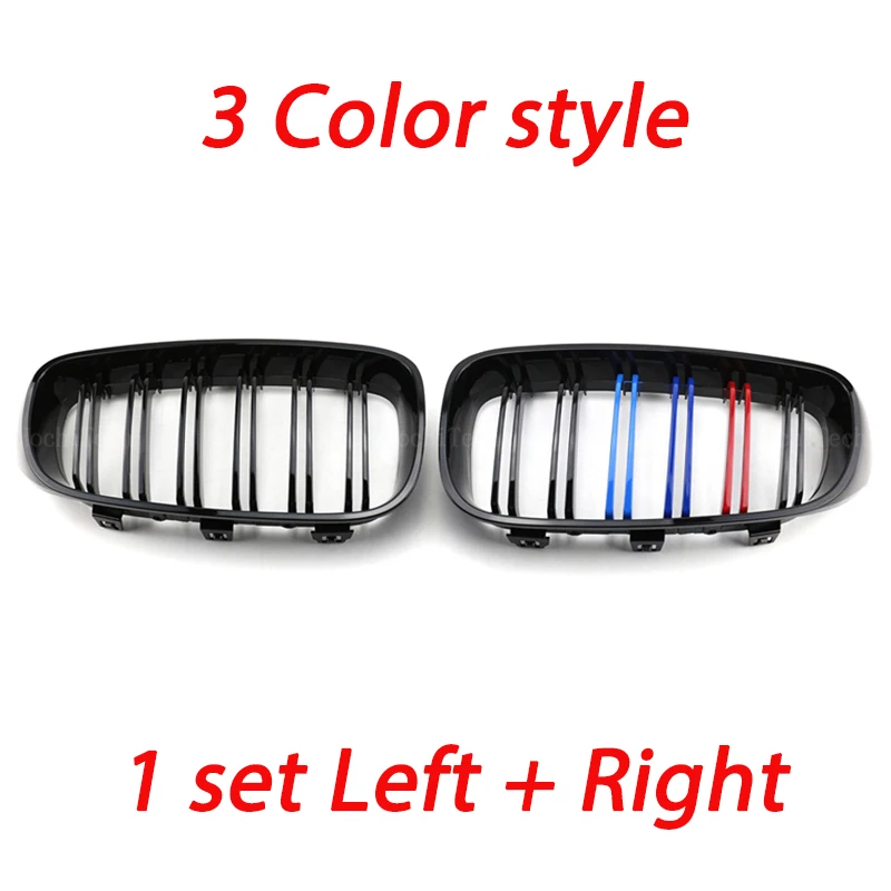 Fromt  ī Ÿϸ  ̽ ׸ BMW 3 ø GT F34 2012-2020 Repalcement Dual Slat Gloss Black M Color