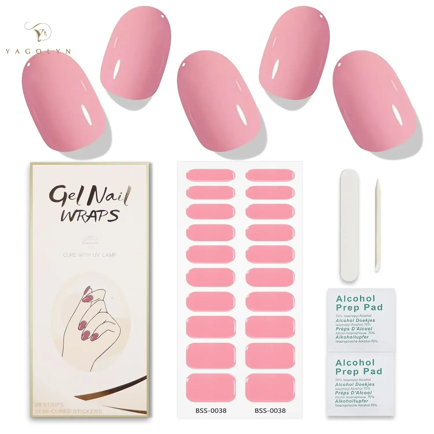 16/20/22Tips White Snowflakes Semi-cured Gel Nail Sticker UV Lamp Needed Long Lasting Half Roasted Nail Products Decorations