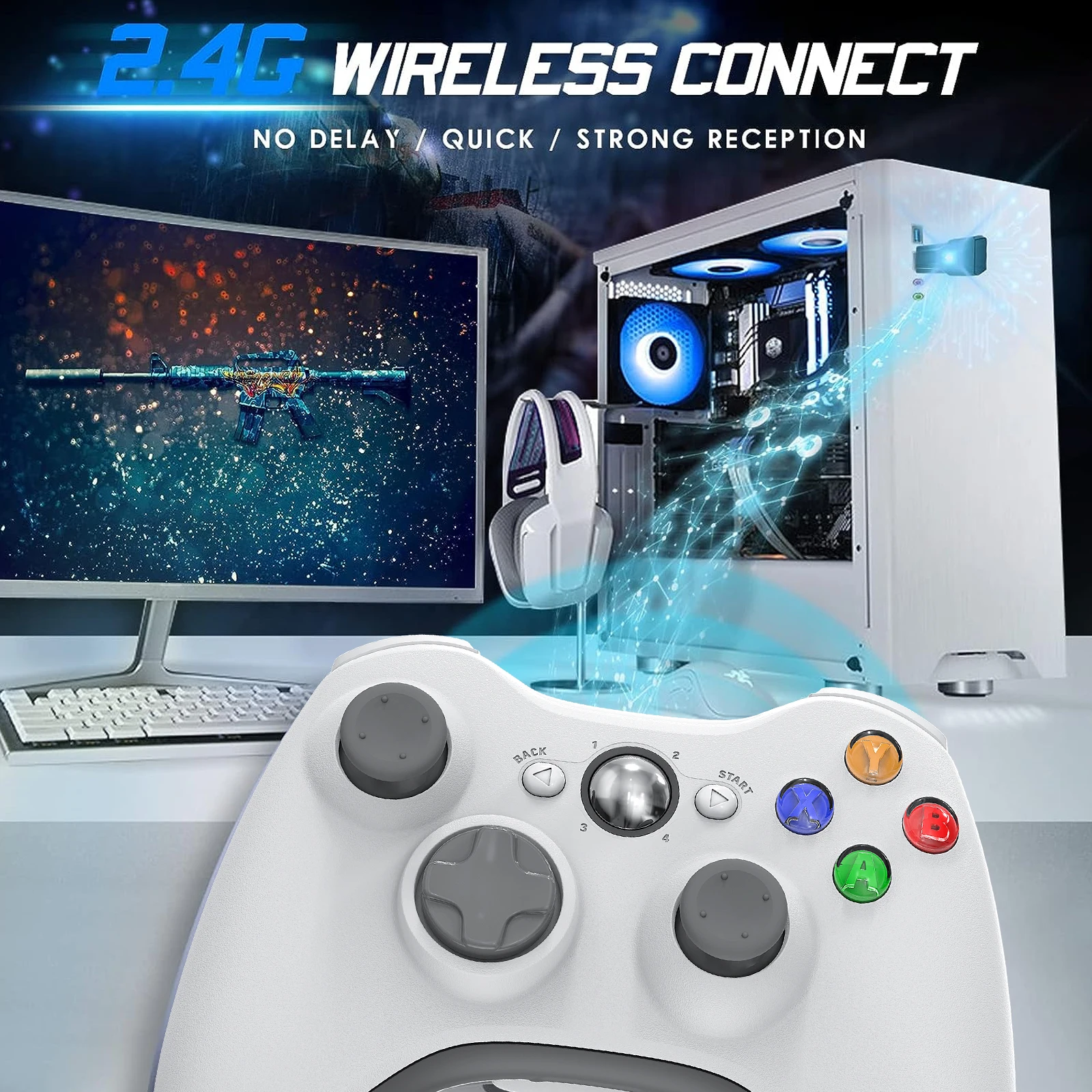 2.4G Wireless Controller for Xbox 360 & PC 3