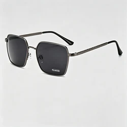 Stylish Unisex Polarized Square Sunglasses with Brown Lens and Rose Gold Frame (As Show)