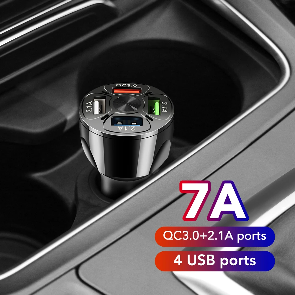 Cargador USB de 4 puertos para coche, carga rápida para Cruze Aveo