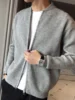 Men's Knitted Cardigan Sweater Spring Autumn 2025 Double Zipper Design Pure Color Versatile Simple Sle Faion Outerwear