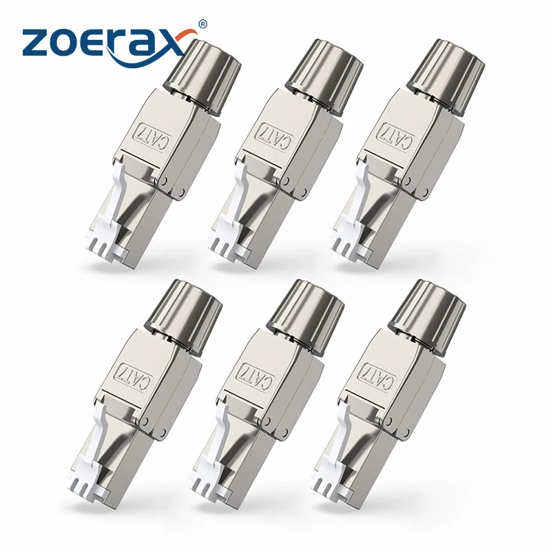 Connettore ZoeRax Cat8 Cat7 Cat6A RJ45, spina di terminazione Ethernet schermata senza attrezzi senza attrezzi per cavo Ethernet S/FTP sfuso solido