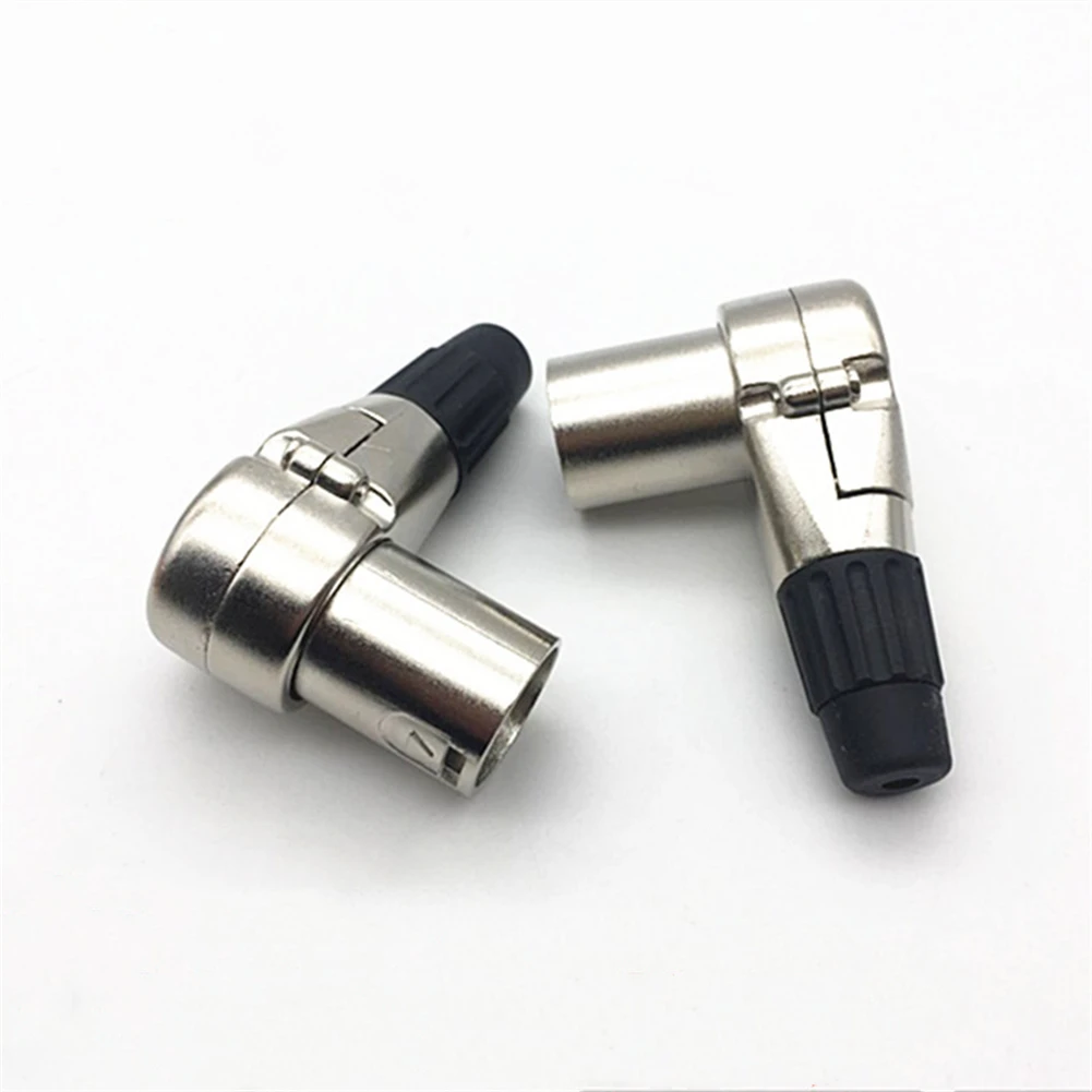 

Audio Cable Converter 1 Pack 1 Pcs Adapter Black&Silver Female-Male Metal Plug Right Angle Right Angle XLR XLR
