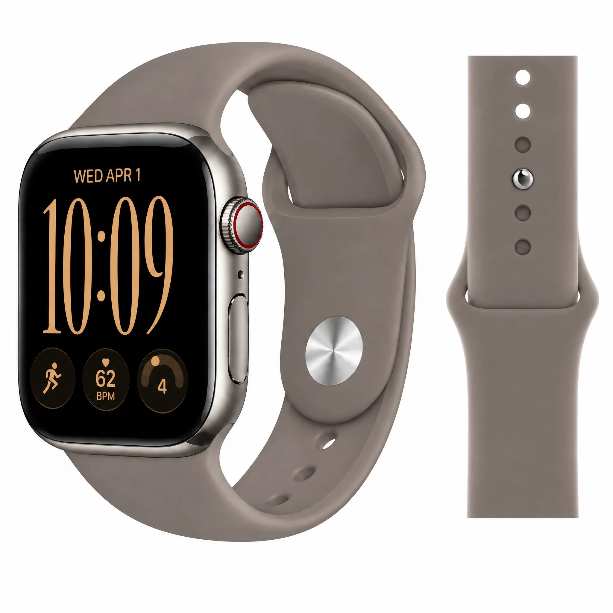 Silicone Sport Band for Smartwatch, Breathable Wristband Strap