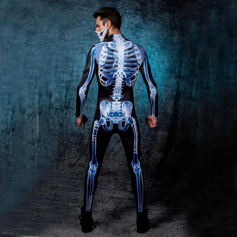 3D Skeleton Costumes Halloween Skeleton Outfit Cosplay Costume For Men Women Halloween Cosplay Pretend Role Play Dress Up