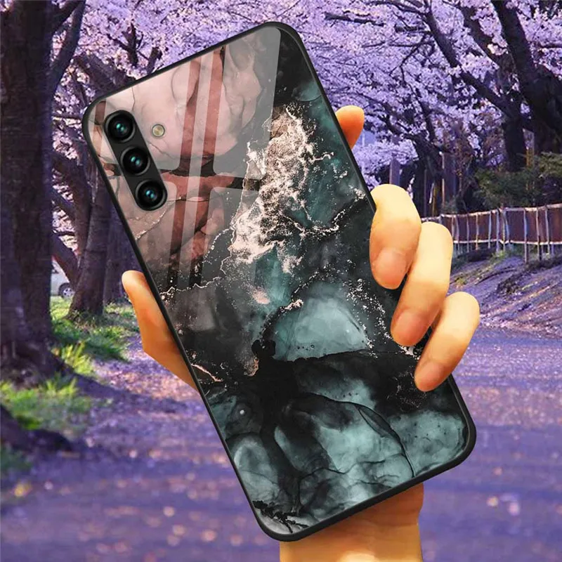 Tempered Glass Hard Cover Case for Samsung Galaxy - Space Design