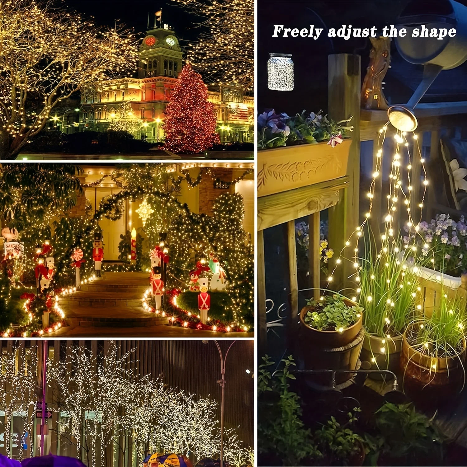LED Solar String Lights Copper Wire Garland Light Waterproof Fairy Lights 8 Modes For Christmas Wedding Holiday Party Decoration