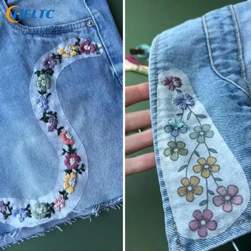 2/4pc Water Soluble Stabilizer Embroidery Stick And Stitch Embroidery Paper Tear Away Stabilizers with Flower Pattern embroidery paper