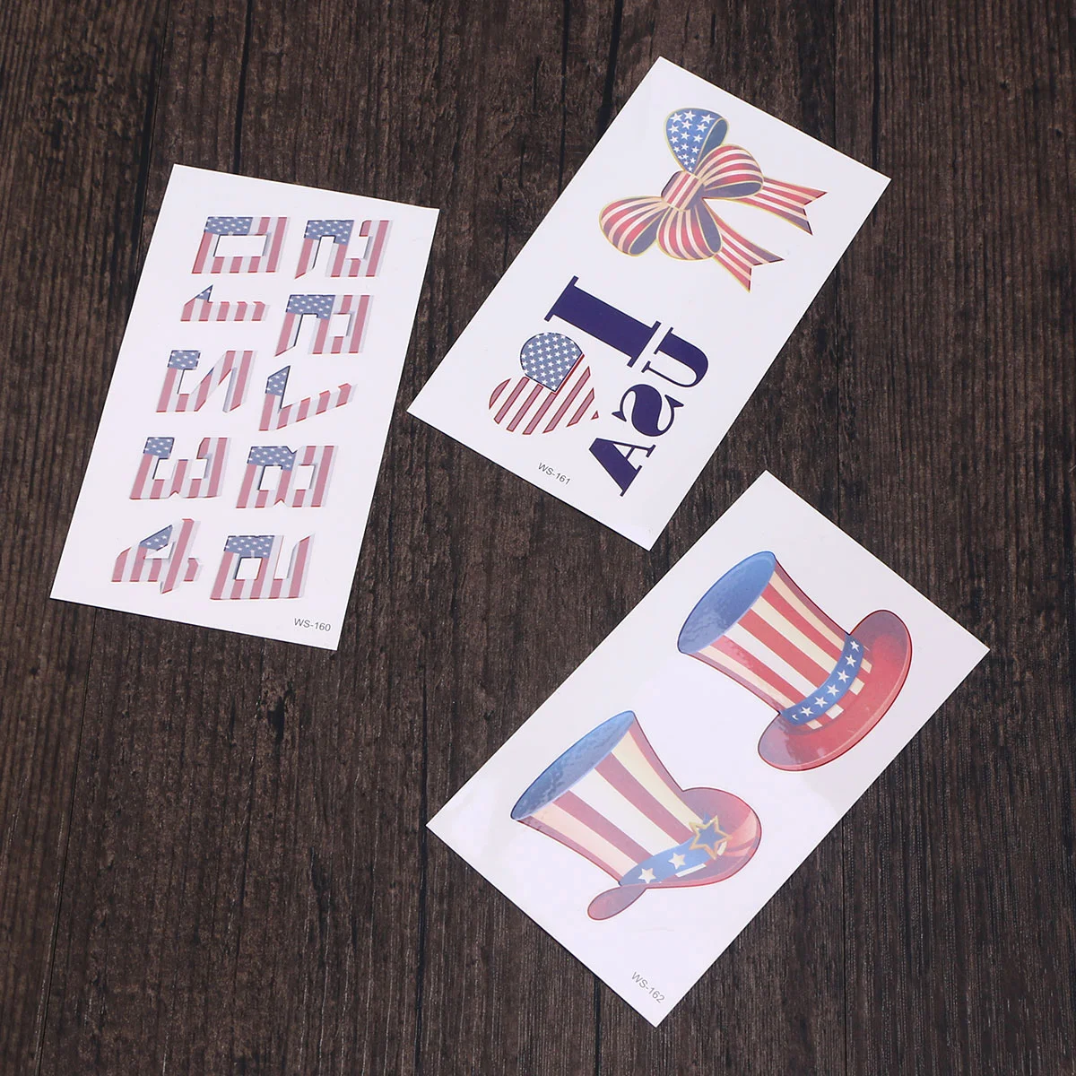 

11 Pcs Patriotic Stickers American Flag Tattoos 4th of July Decal The Face Disposable