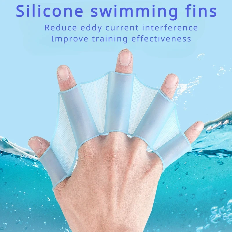 Enhanced Silicone Swimming Paddles - Professional Training Webbed Gloves