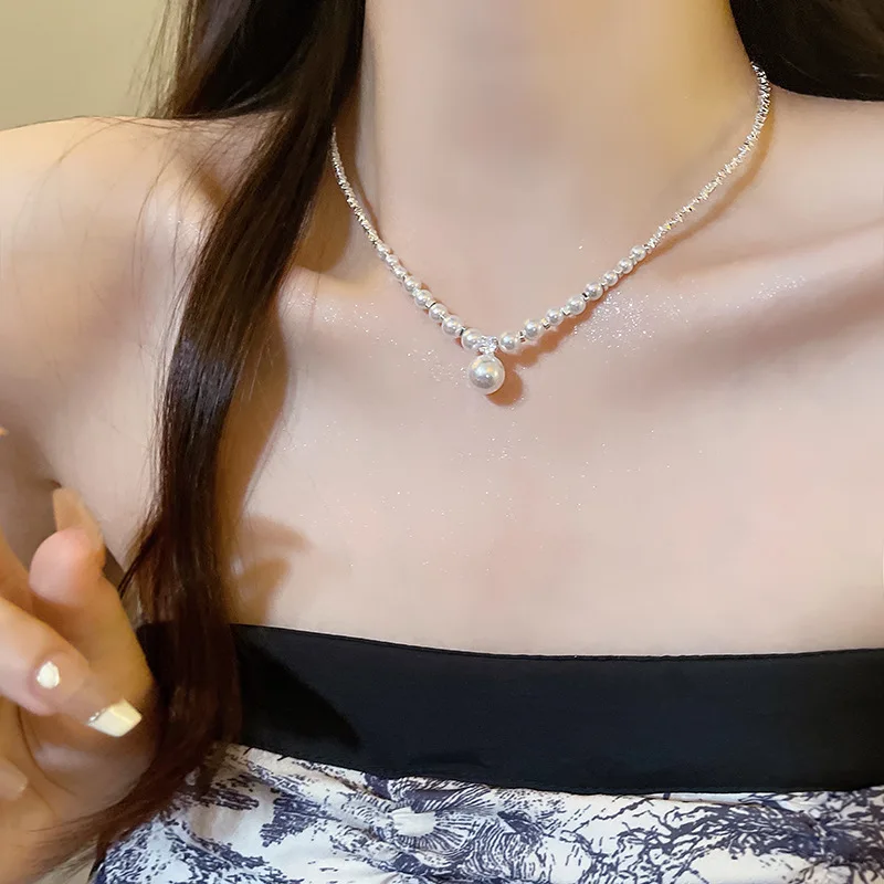 

Fashion Trend Unique Design Elegant Exquisite Light Luxurious Zircon Pearl Necklace For Women Jewelry Wedding Party Premium Gift