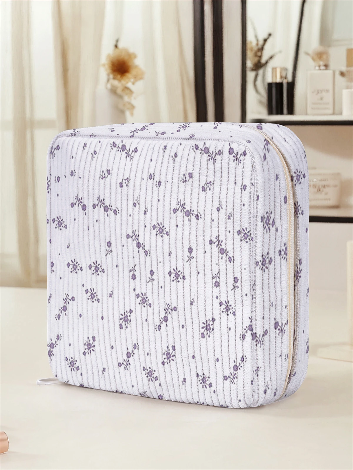 Floral pattern printed sanitary napkin storage bag, women's lightweight tissue bag, sanitary tissue bag