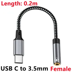 USB C to 3.5mm Audio Adapter Cable for Headphones and Speakers (USB C To 3.5 Female)