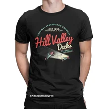 Hill Valley Skateboard Men's Tshirt Back To The Future BTTF Tees Harajuku Crew Neck Tee Shirt Cotton Aesthetic Camisas Clothes