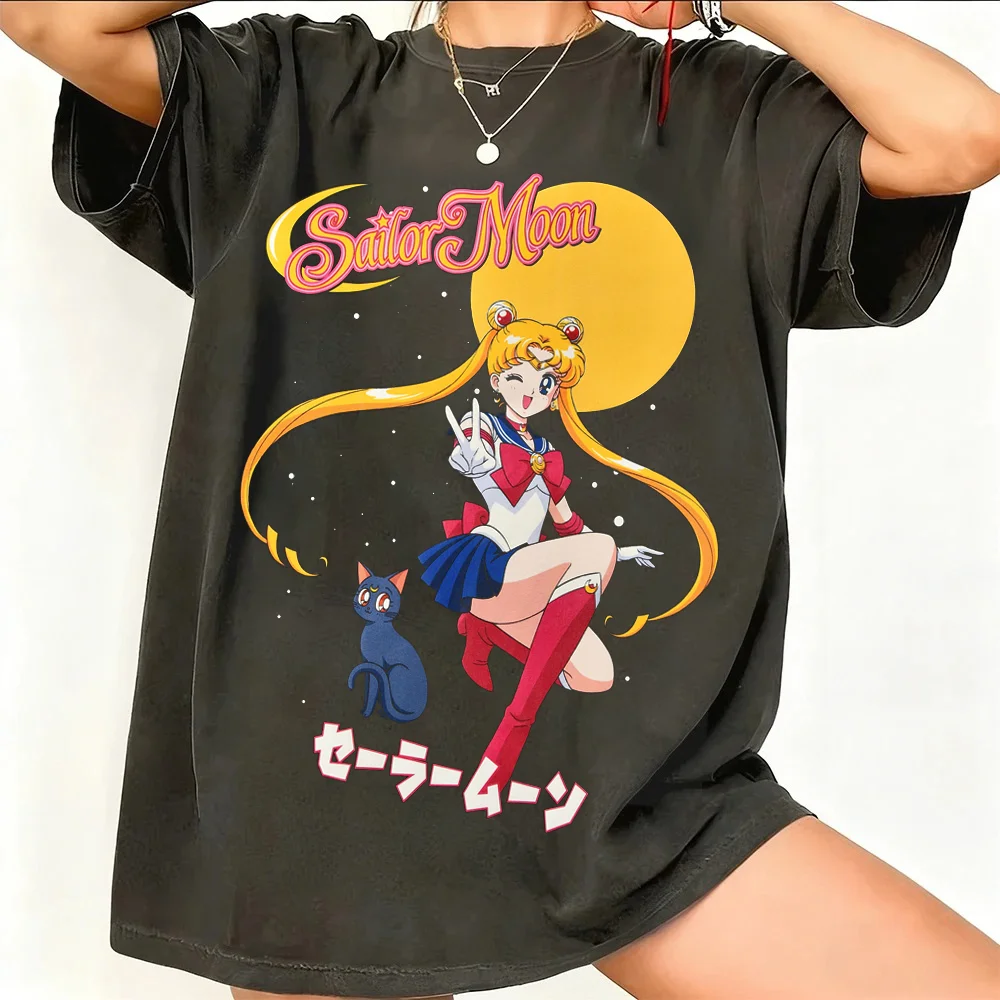Retro 90s Anime Graphic Cotton Tee - Unisex Streetwear Casual Trend Shirt