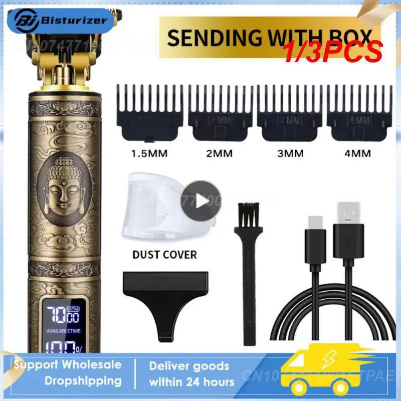 1/3PCS Tondeuse Dragon Vintage T9 Cordless Professional Hair Clippers Electric Trimmers For Men Clipper hair cutting machine