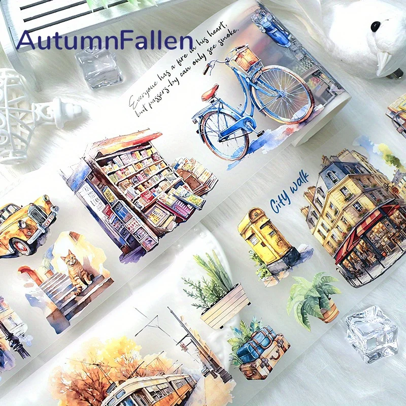 Matte PET Washi Tape City Kitten Transparent Roll Sticker Decorative Adhesive Tape For Scrapbooking Journal Aesthetic Stationery 2
