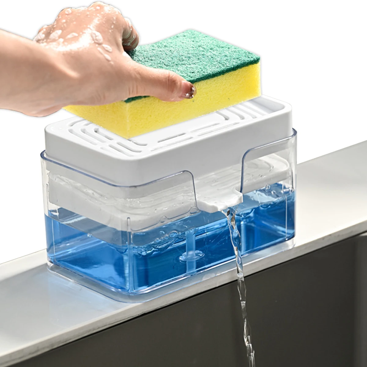 Kitchen Sink Drain Soap Dispenser Dishwashing Soap Press Box Sponge Kitchen Detergent Container soap dispenser soap liquid box pressing soap liquid box