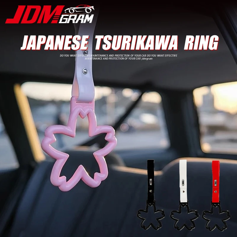 

Sakura Car Hanging Accessories Pendant JDM Tsurikawa Universal Rear Bumper Warning Ring Roof Handle Strap Charm Auto Decoration