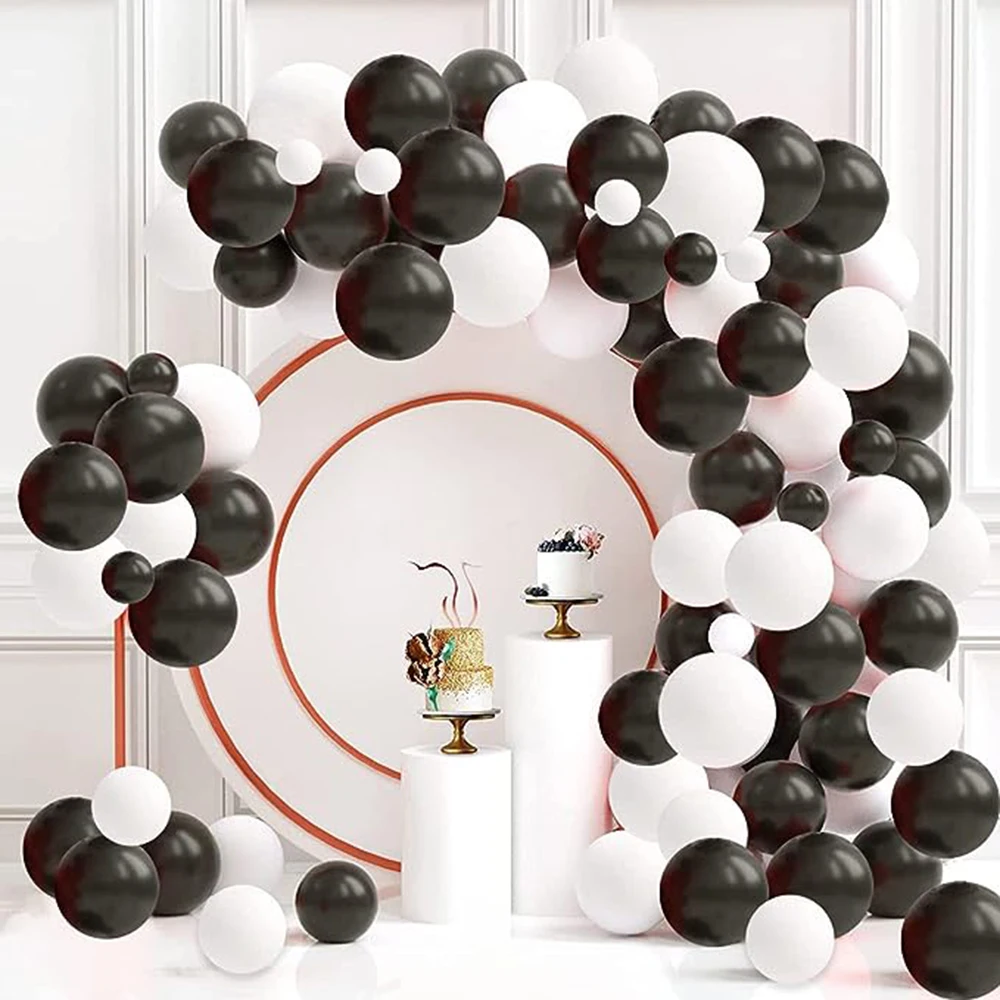 

62pcs Black White Balloons Garland Arch Kit Wedding Anniversary Latex Balloon Birthday Party Baby Shower Decor Supplies Globos