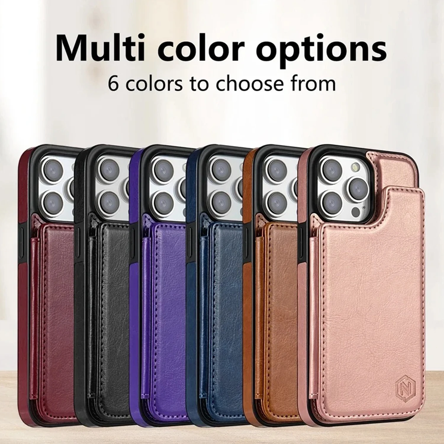 Premium Magnetic Leather Wallet Case with RFID Blocking Protection