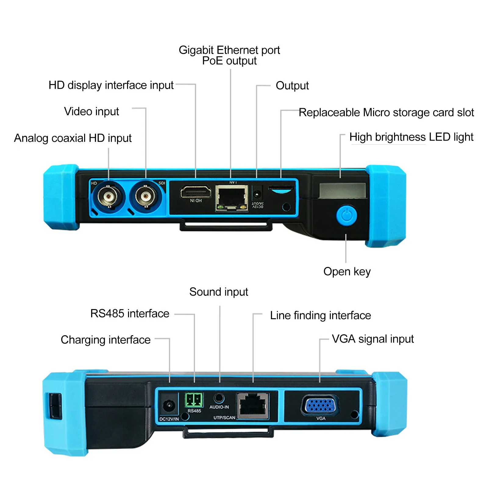 CCTV Tester WIFI Function IP Camera Tester 1920x1152P 100-240VAC H.265 H.264 Test with Line Finder for AHD CVI TVI Cameras