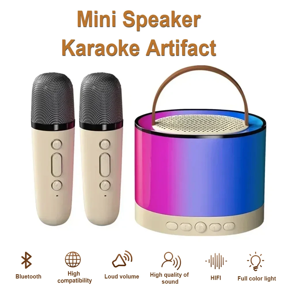 K52 Wireless Bluetooth Speaker Karaoke Machine With 2 Microphone Portable Multifunctional Audio Music Player for Child Home Gift karaoke microphone,karaoke speakers