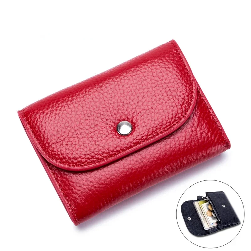 

Top Leather Mini Credit Card Holder Bag Purse Multifunctional Money Coin Bag Business Visiting Credit Bank Card Stock Holder